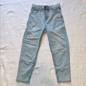 GAP Girls Faded Blue Distressed Mom Jeans